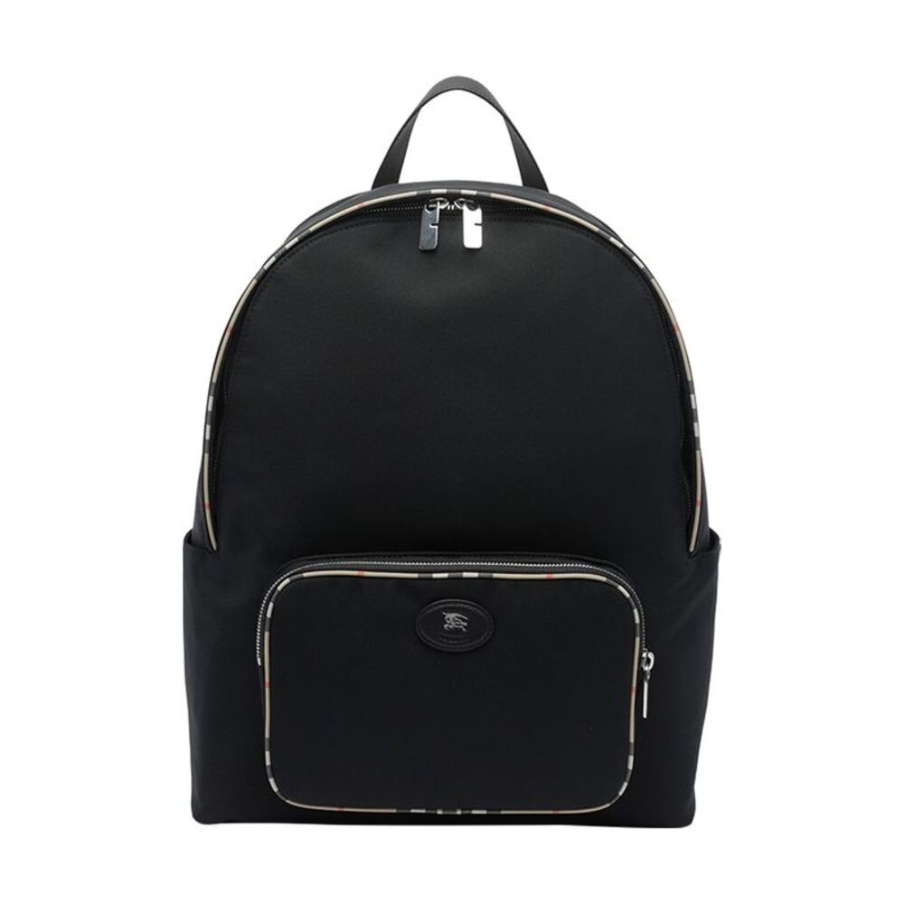 Burberry Men Backpack With Check Trim